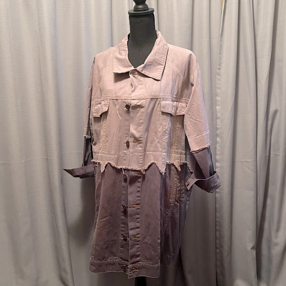 Very different denim jacket!!!  Two tone gray